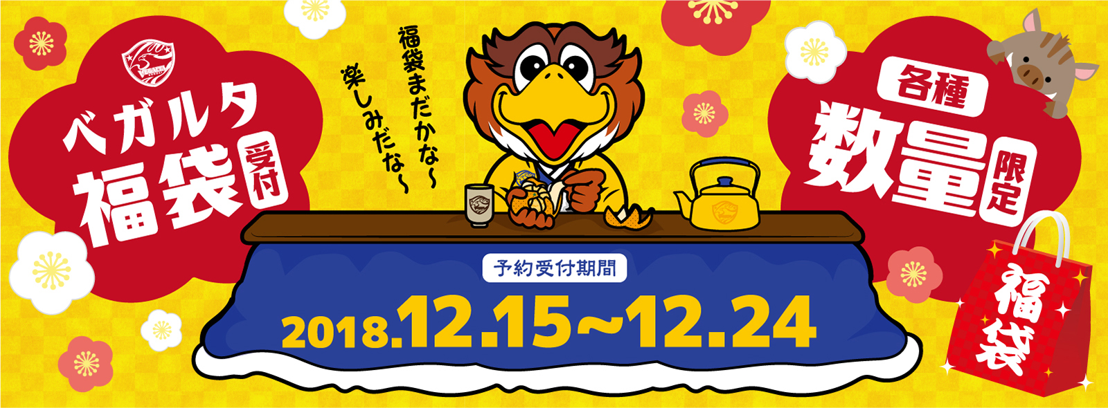 バックナンバー18 ベガルタ仙台19福袋 予約販売受付のお知らせ
