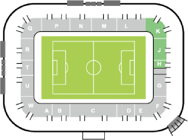 ゴール裏南・ホーム エリア図