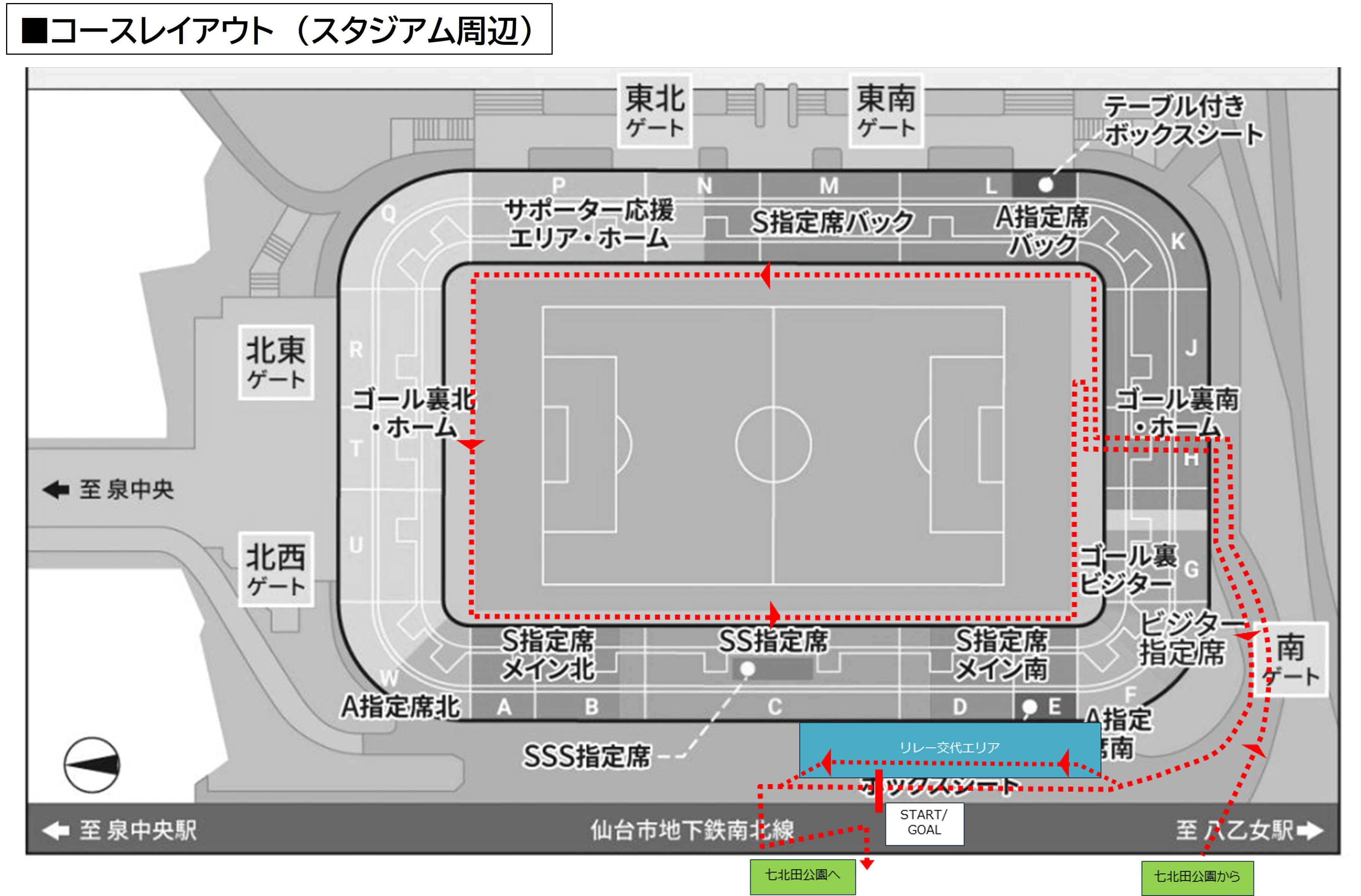 コースレイアウト スタジアム周辺